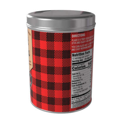 Season's Greetings Red Plaid Chocolate Hot Cocoa (16oz Round Tin)