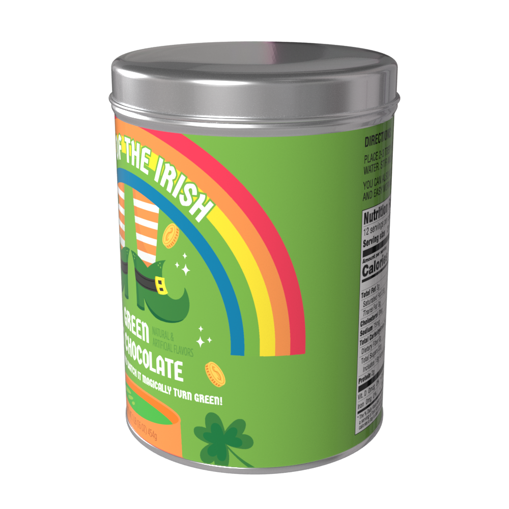 McSteven's Luck of the Irish Colorful Green Hot Chocolate (16oz Round Tin)