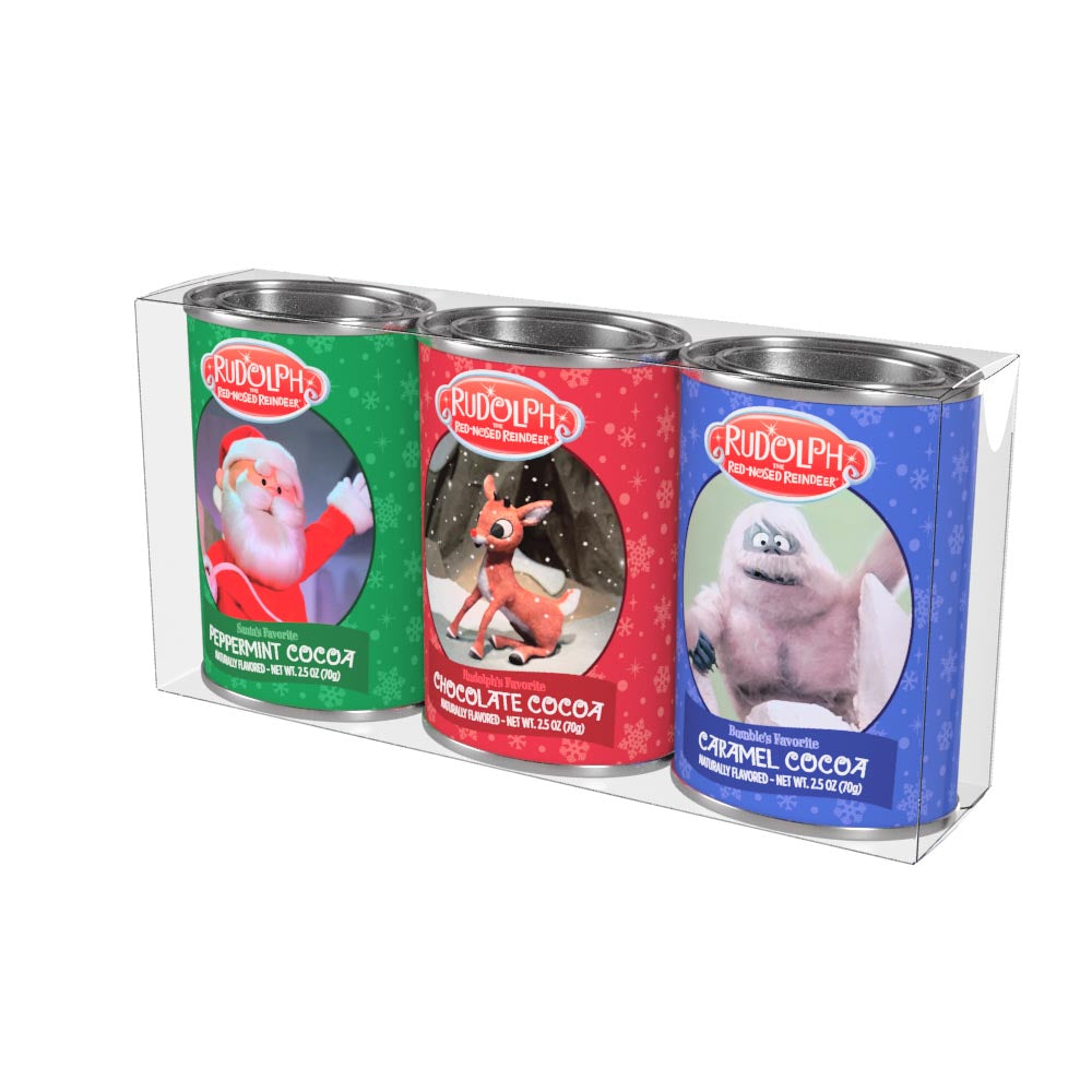 Rudolph The Red-Nosed Reindeer© NEW Cocoa Gift Set (Three 2.5oz Oval Tins)