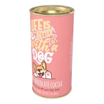 Life is Better with a Dog Pawt Chocolate Cocoa (7oz Round Tin)