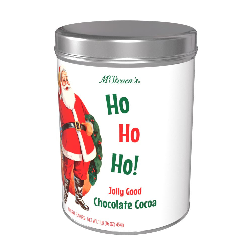 Vintage Santa Ho Ho Ho! Jolly Chocolate Cocoa (16oz Round Tin)