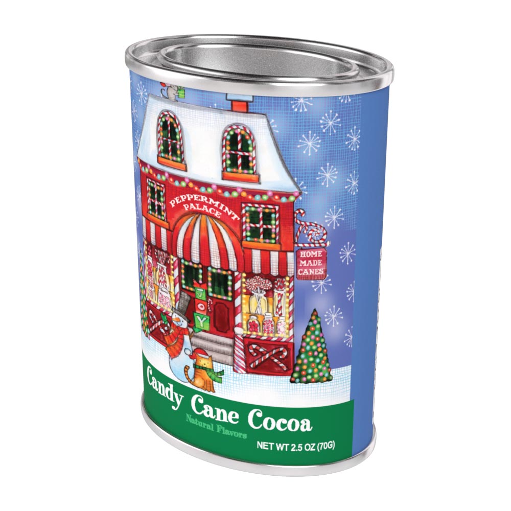 Jennifer Van Pelt© Snow Village Candy Cane Cocoa (2.5oz Oval Tin)