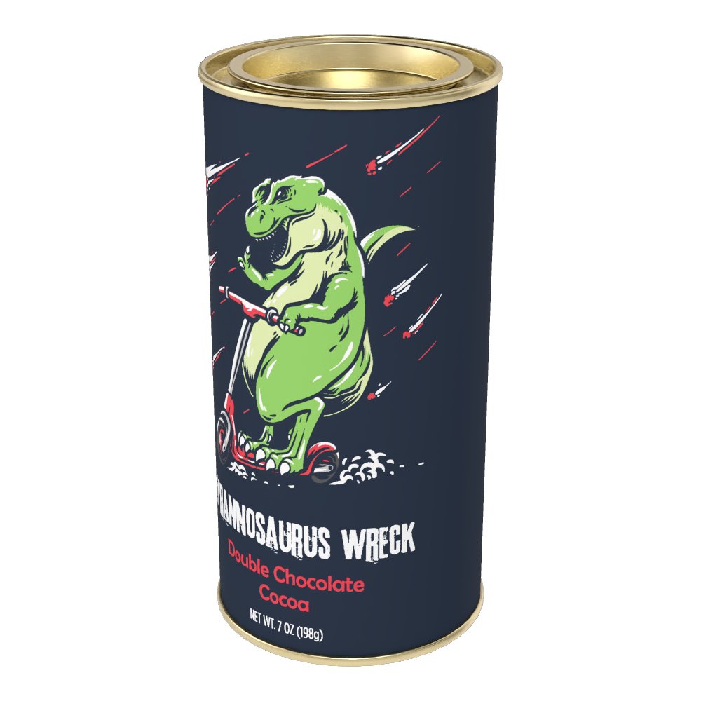 Tyrannosaurus Wreck Double Chocolate Cocoa (7oz Round Tin)