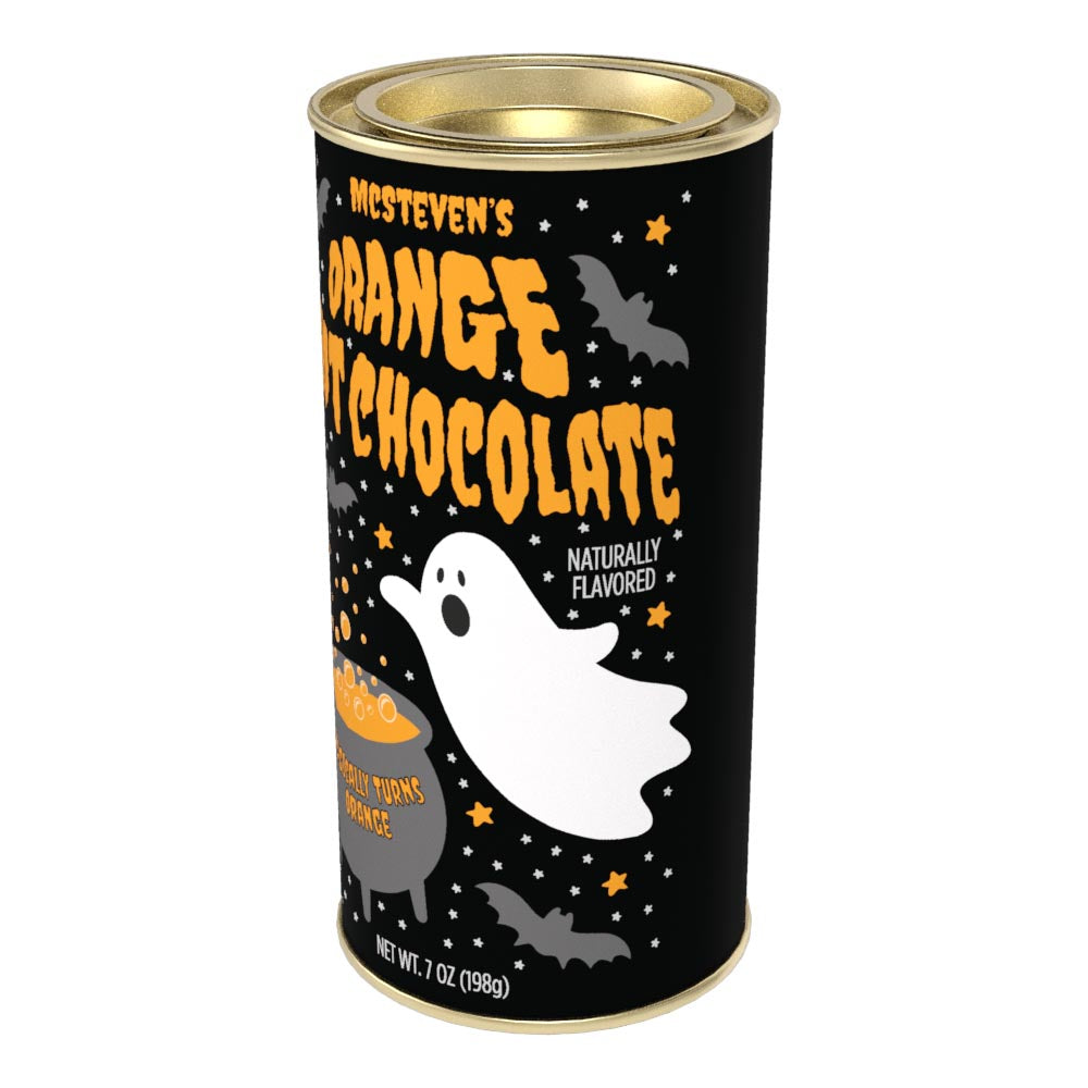 McSteven's Halloween Ghost Orange Colorful Hot Chocolate (7oz Round Tin)