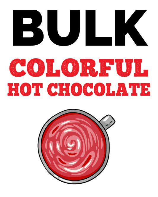 An image of McStevens' bulk colorful hot chocolate.
